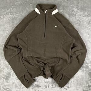 Nike Brown and White Women's Sweater Cardigan